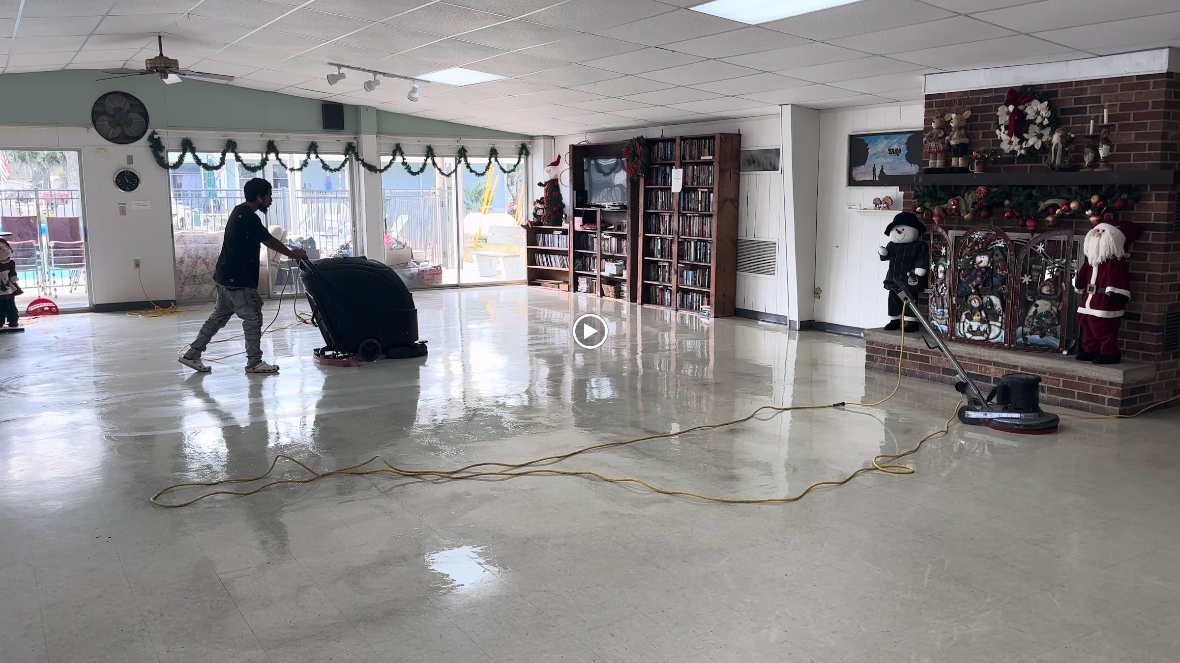 Compton crew doing commercial floor maintenance